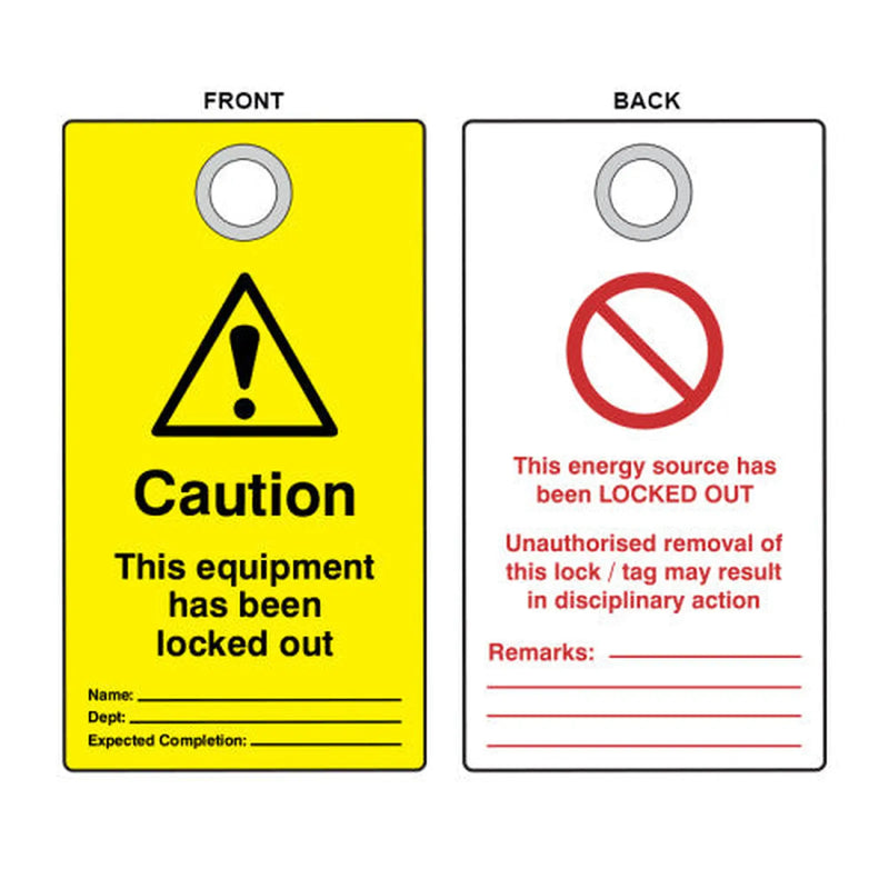 Centurion 'Caution' Lockout Tag (Double Sided, 10 Pack)