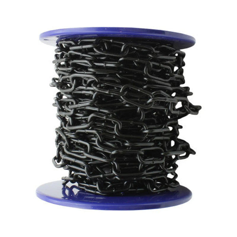 Centurion Steel Welded Straight Link Chain, Black, 3mm x 21mm x 10m