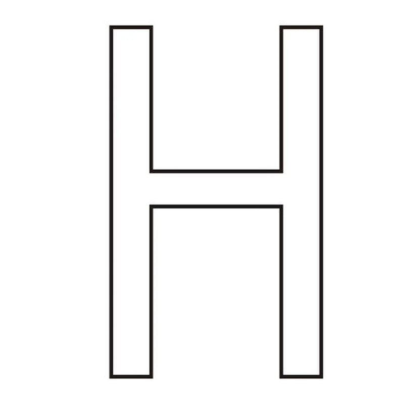 Centurion Character 'H' - White Vinyl - 50mm - Pack of 10 - Min Order 2