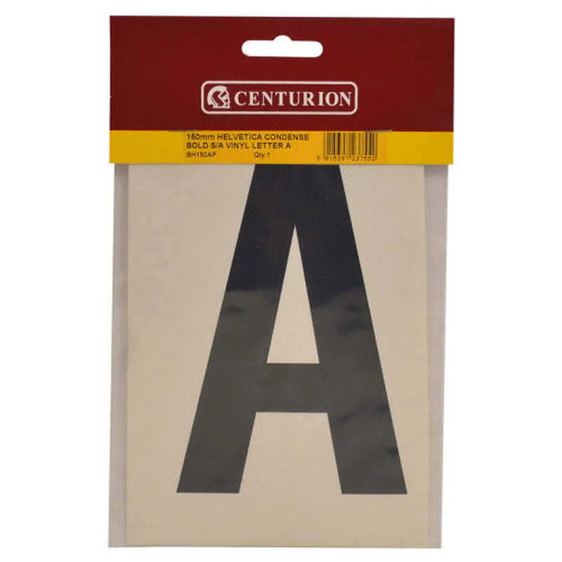 Centurion 150mm Black Self Adhesive Vinyl Letter A - Pack of 5