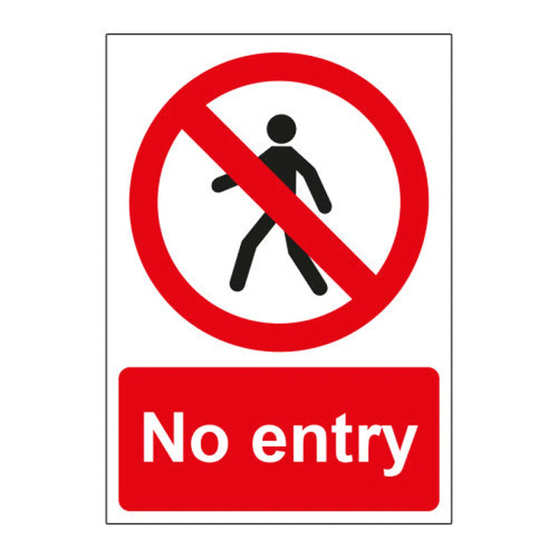 Centurion No entry 1.2mm Recyclable PP (148 x 210mm) - Min Order 2