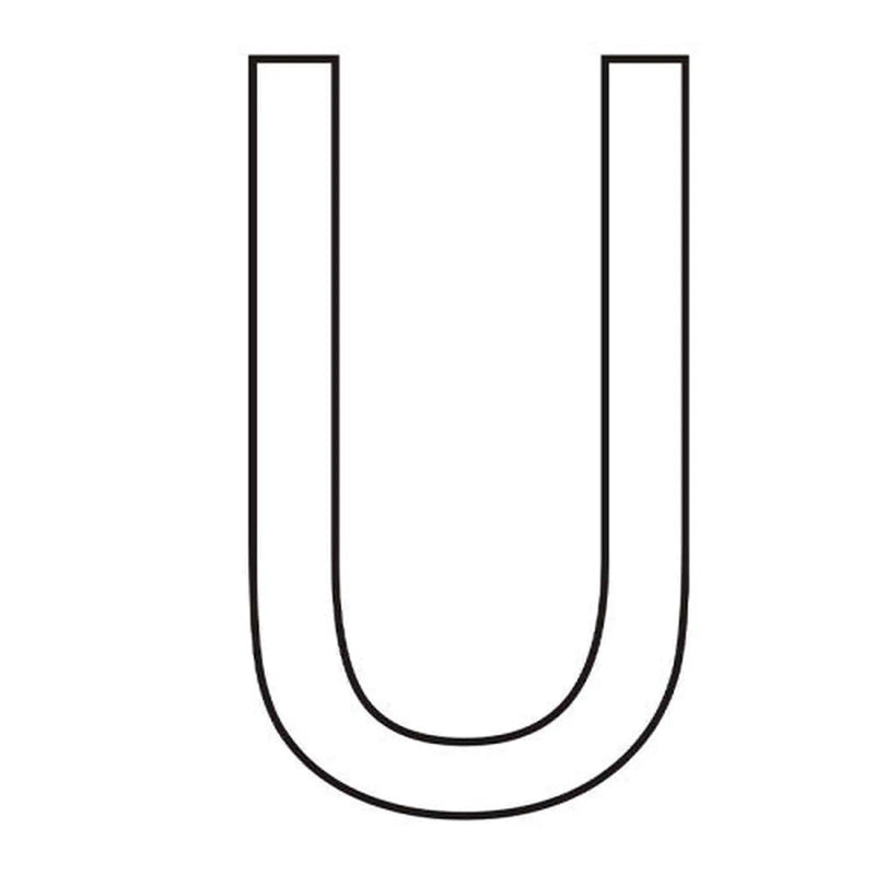 Centurion Character 'U' - White Vinyl - 50mm - Pack of 10 - Min Order 2