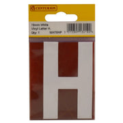 Centurion 75mm White Helvetica Bold Condensed Style Vinyl Letter H - Pack of 10