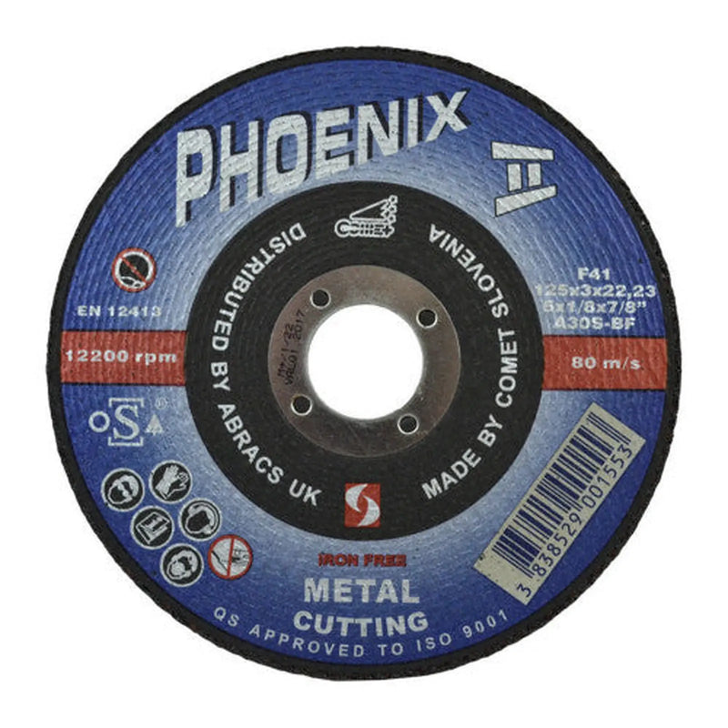 Centurion Phoenix II Flat Metal Cutting Disc (125 x 3 x 22mm) - Pack of 5