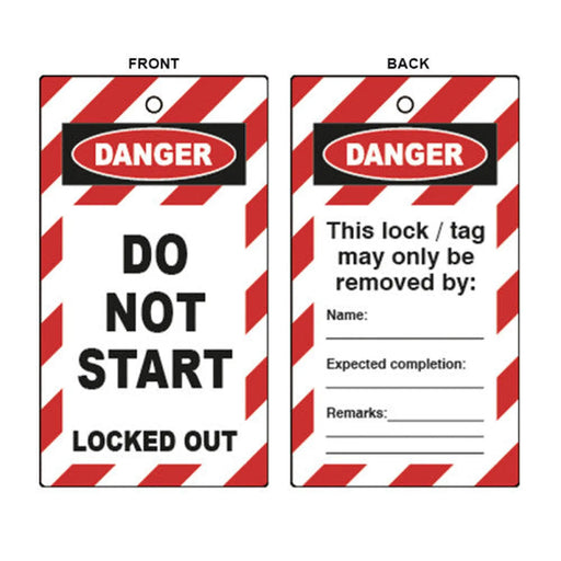 Centurion 'Do Not Start' Lockout Tag (Double Sided, 10 Pack) 1