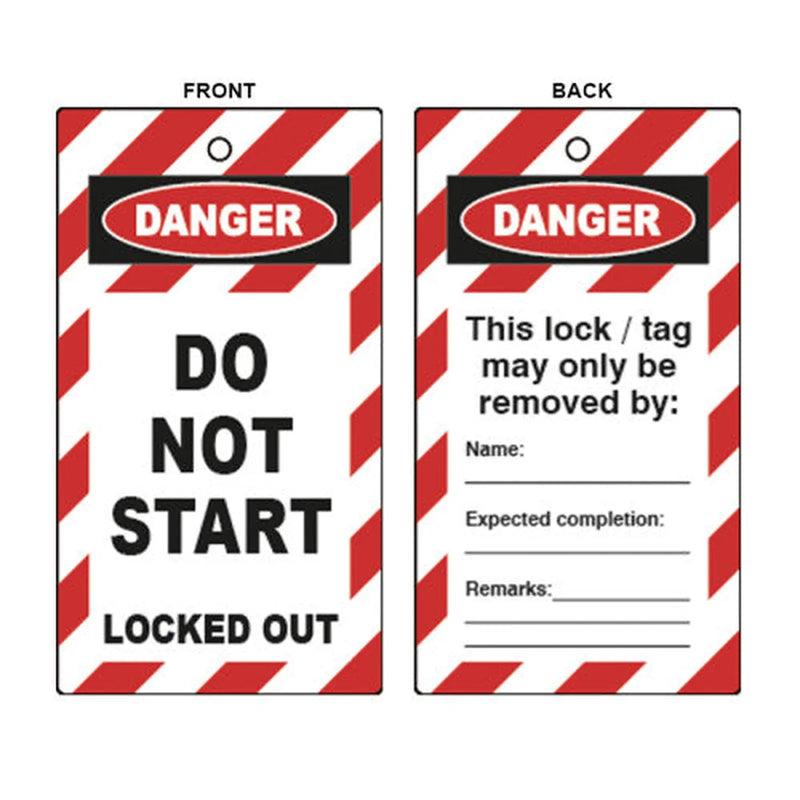 Centurion 'Do Not Start' Lockout Tag (Double Sided, 10 Pack) 1
