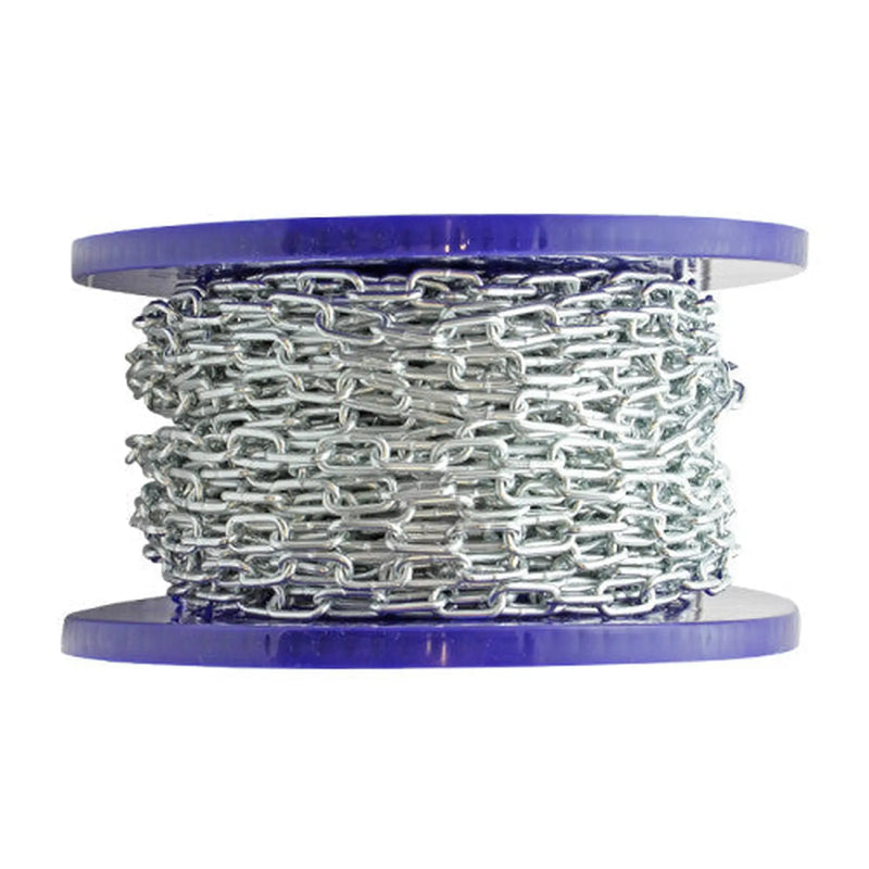 Centurion Steel Welded Straight Link Chain, Zinc Plated, 6mm x 24mm x 15m
