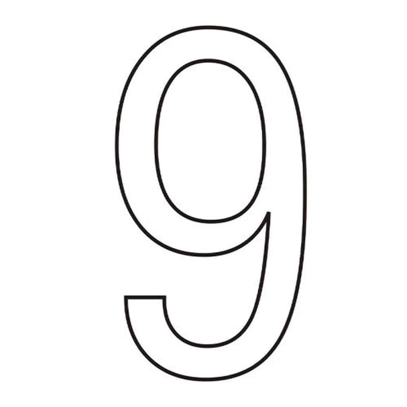 Centurion Character '9' - White Vinyl - 75mm - Pack of 10 - Min Order 2