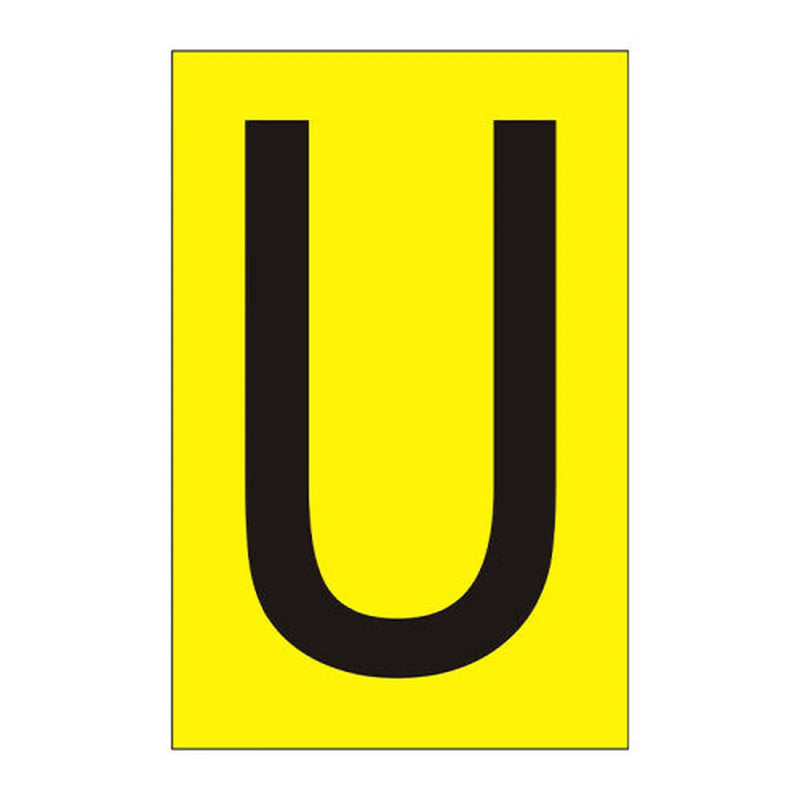 Centurion Character 'U' - Yellow Vinyl - 50mm - Pack of 10 - Min Order 2