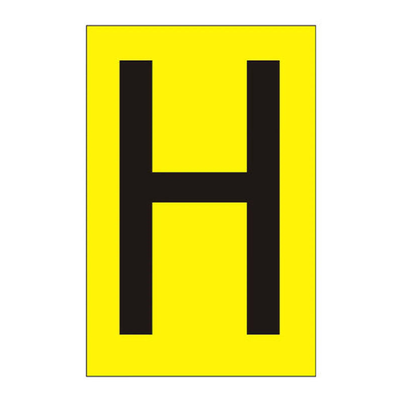 Centurion Character 'H' - Yellow Vinyl - 75mm - Pack of 10 - Min Order 2