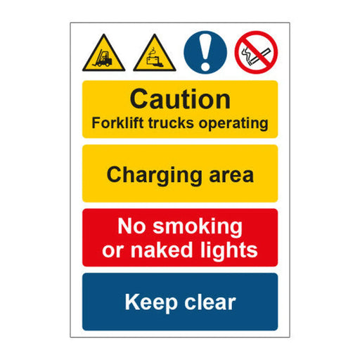 Centurion Caution Forklifts Operating / Charging - SAV (200 x 300mm) - Min Order 2