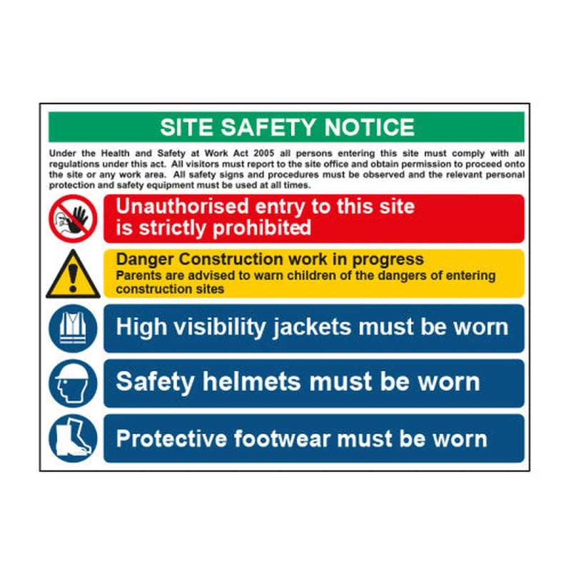 Centurion Site Safety Composite 1.2mm Recyclable PP (800 x 600mm) (Irish Version)