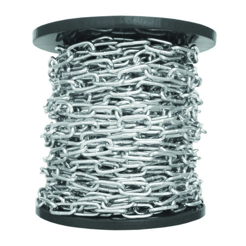 Centurion Welded Straight Link Chain, Stainless Steel, 2.5mm x 17mm x 10m