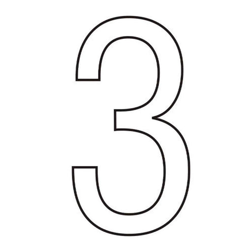 Centurion Character '3' - White Vinyl - 75mm - Pack of 10 - Min Order 2