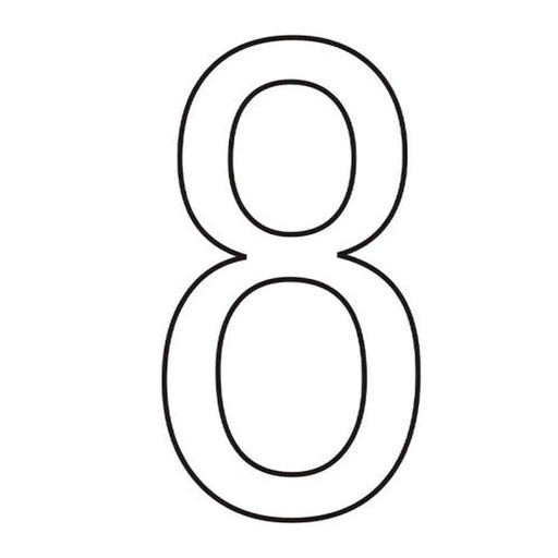 Centurion Character '8' - White Vinyl - 75mm - Pack of 10 - Min Order 2