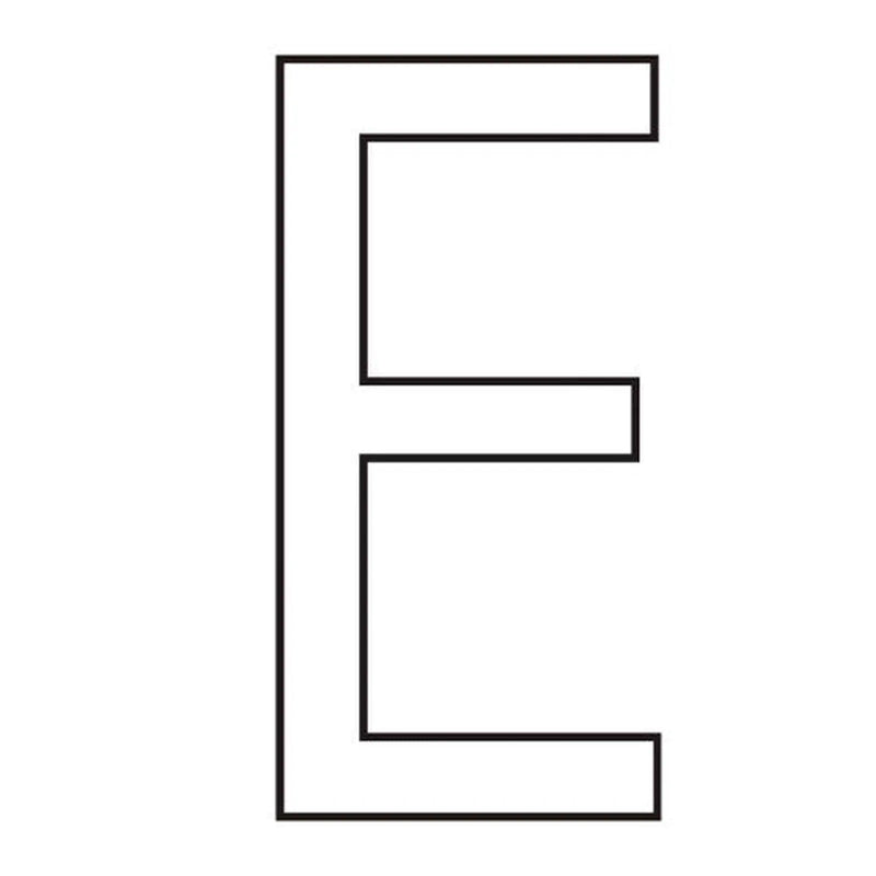 Centurion Character 'E' - White Vinyl - 50mm - Pack of 10 - Min Order 2