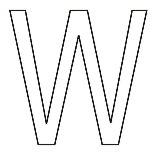 Centurion Character 'W' - White Vinyl - 75mm - Pack of 10 - Min Order 2