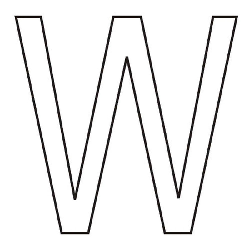 Centurion Character 'W' - White Vinyl - 75mm - Pack of 10 - Min Order 2