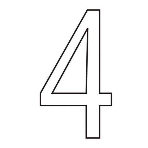 Centurion Character '4' - White Vinyl - 75mm - Pack of 10 - Min Order 2