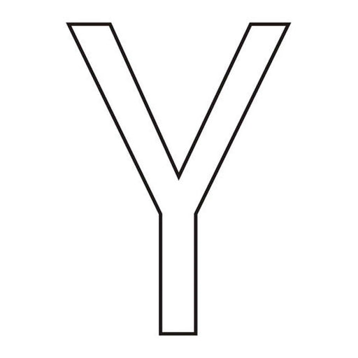 Centurion Character 'Y' - White Vinyl - 75mm - Pack of 10 - Min Order 2