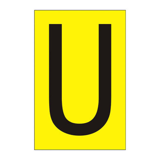 Centurion Character 'U' - Yellow Vinyl - 75mm - Pack of 10 - Min Order 2