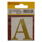 Centurion 51mm Gold Traditional Oldstyle Font Vinyl Letter A - Pack of 10