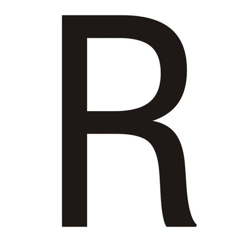 Centurion Character 'R' - Black Vinyl - 50mm - Pack of 10 - Min Order 2