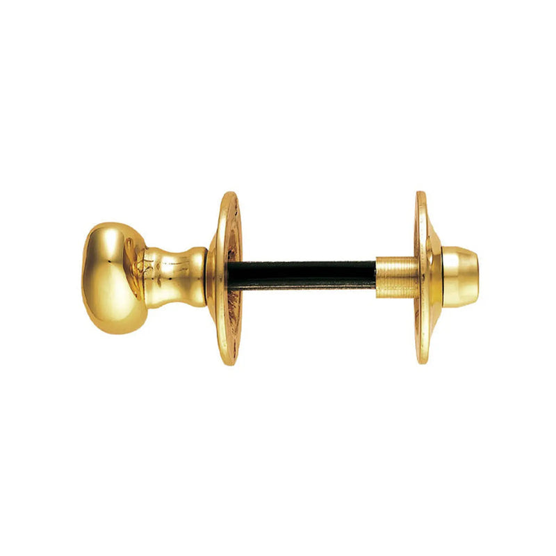 Turn & Release To Suit Bathroom Lock / Oval Turn - Polished Brass 32MM