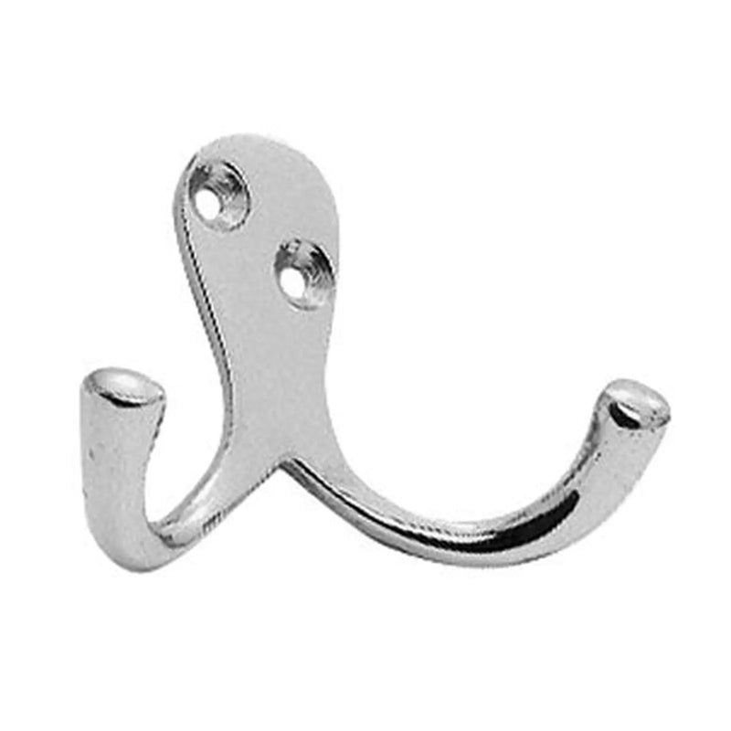 Victorian Double Robe Hook - Polished Chrome 51MM