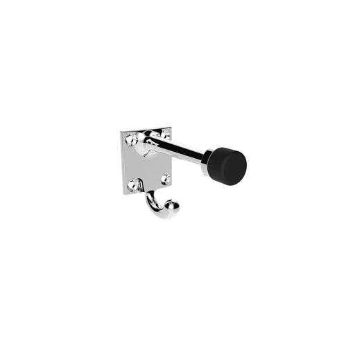 Victorian - Hat & Coat Hook With Rubber Buffer - Polished Chrome 86MM