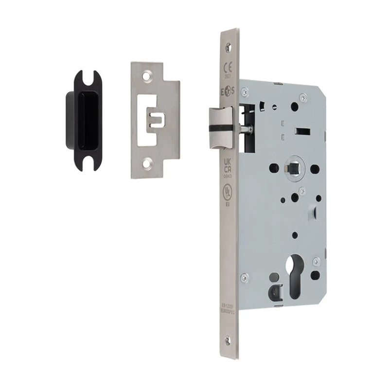 55Mm Din Latch - Square - Satin Stainless Steel