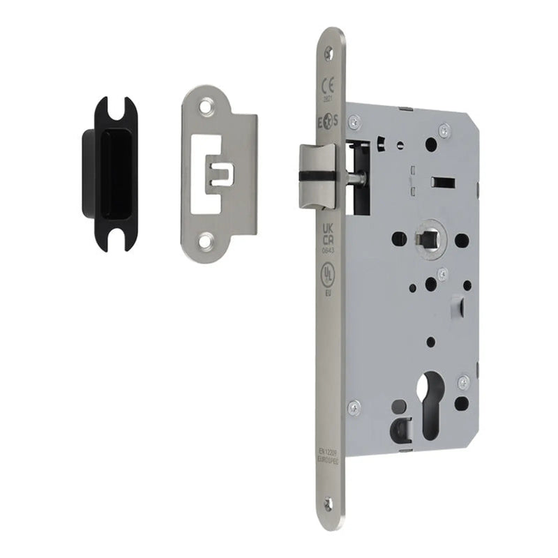 55Mm Din Latch - Radius - Satin Stainless Steel