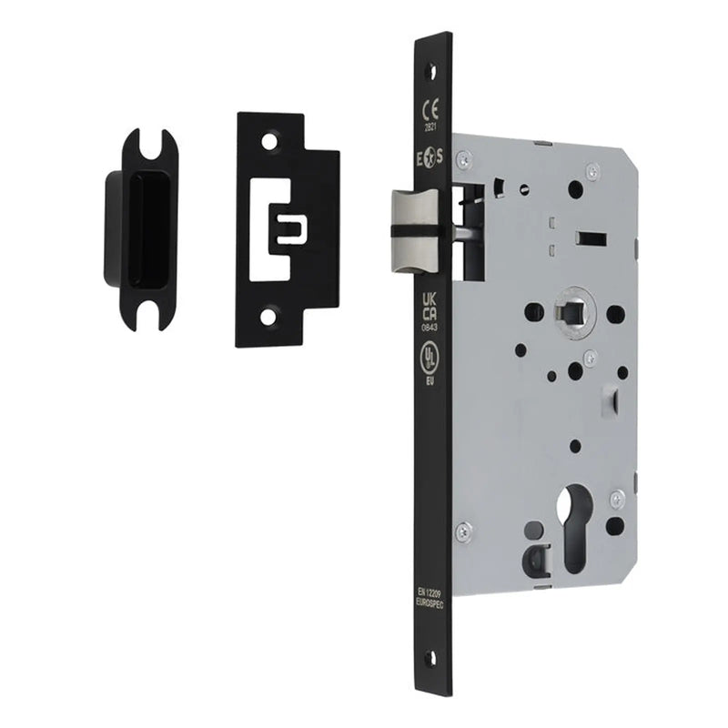 60Mm Din Latch - Square - Matt Black