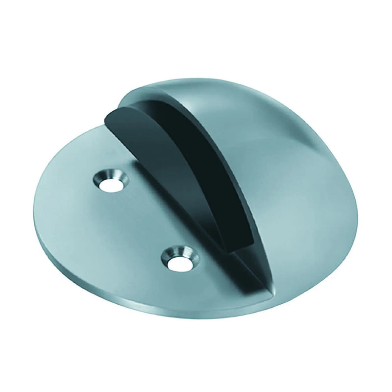 28 X 80Mm - Floor Mounted Shielded Doorstop - Satin Stainless Steel 28mm