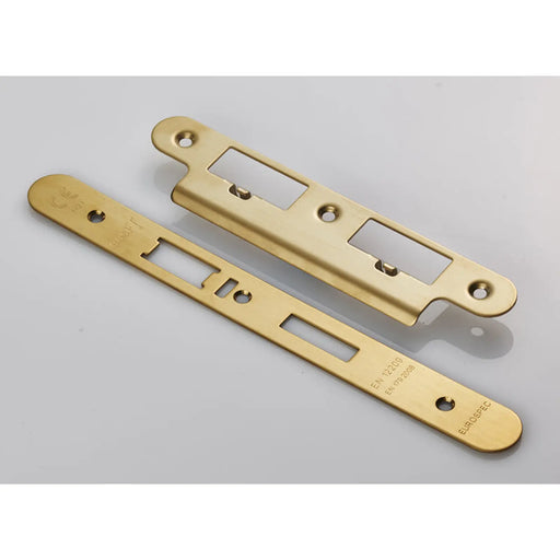 Forend Strike & Fixings - Dls7260Esc - Radius - Stainless Brass