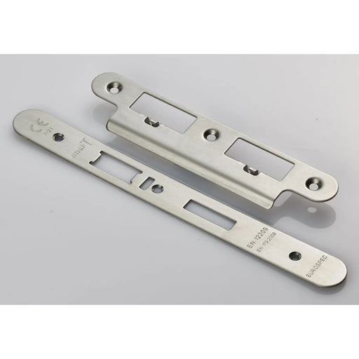 Forend Strike & Fixings - Dls7260Esc - Radius - Satin Stainless Steel