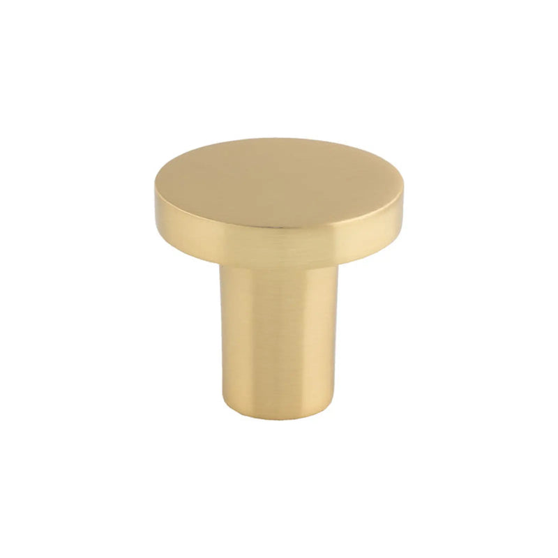 Circular Cupboard Knob 26Mm Dia - SATIN BRASS 26