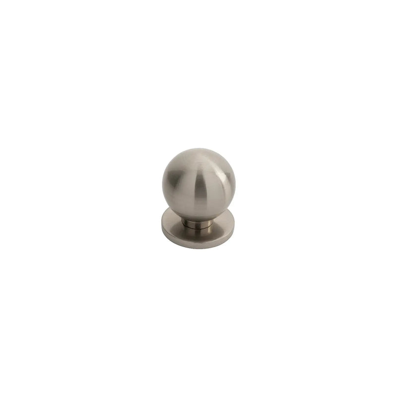 25Mm Stainless Steel Ball Knob W/ Rose - Satin Nickel 25 ( 25 )