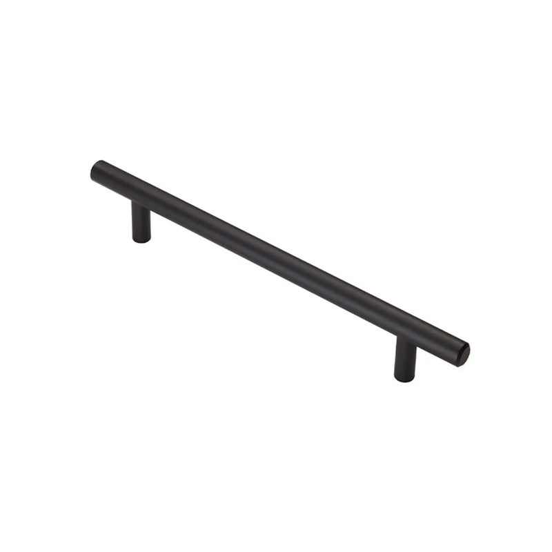 12Mm Dia. T-Bar Pull Handle - 160Mm C/C - Bolt Through Fixing - Matt Black 160mm c/c