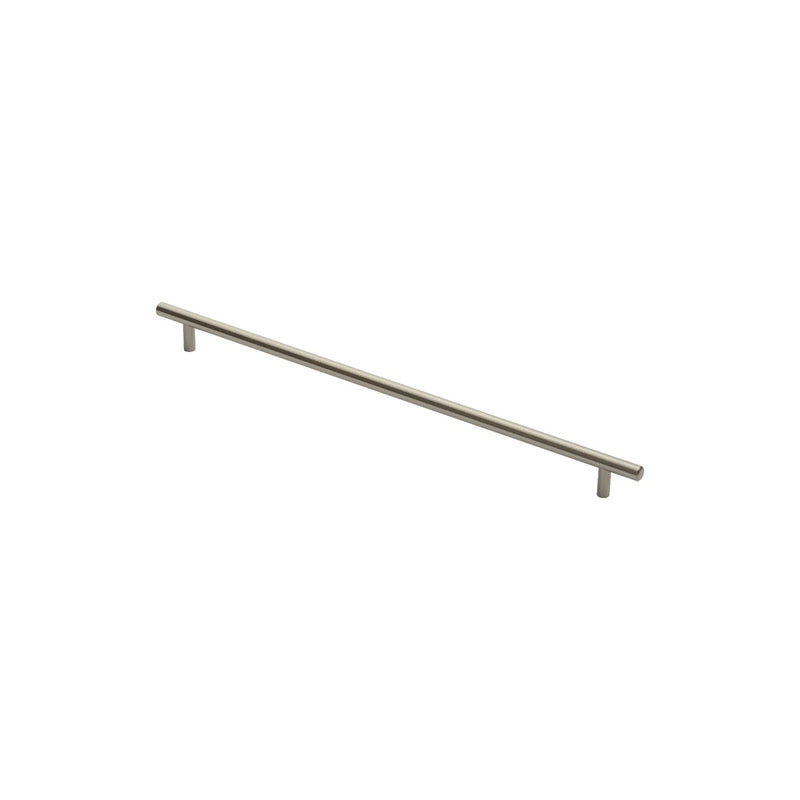 12Mm Dia. T-Bar Pull Handle - 384Mm C/C - Bolt Through Fixing - Satin Nickel 384 ( 444 )