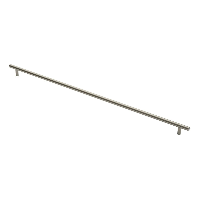 12Mm Dia. T-Bar Pull Handle - 608Mm C/C - Bolt Through Fixing - Satin Nickel 608 ( 668 )