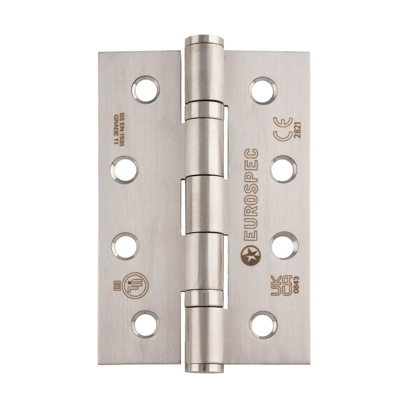 102 X 67 X 2.2Mm Ball Bearing Hinge Grade 11 C/W Screws (Pair) - Satin Stainless Steel 102 x 68 x 2.2