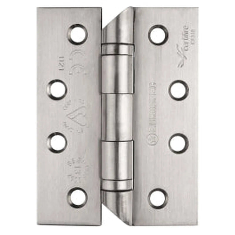 102 X 76 X 3Mm Hospital Tip Ball Bearing Hinge Grade 13 C/W Screws (Pair) - Satin Stainless Steel