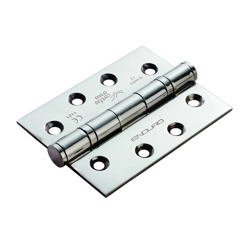 102 X 76 X 3Mm Ball Bearing Hinge Grade 13 C/W Screws (3 Pack) - Bright Stainless Steel
