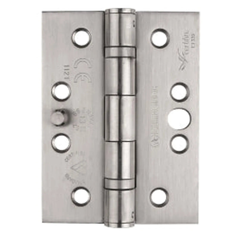 102 X 76 X 3Mm Dog Bolt Ball Bearing Hinge Grade 13 C/W Screws (Pair) - Satin Stainless Steel