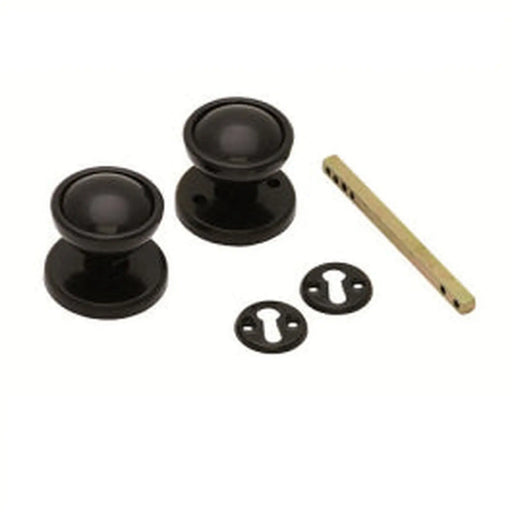 Plastic Rim Mortice Knob - Retail Pack - Black