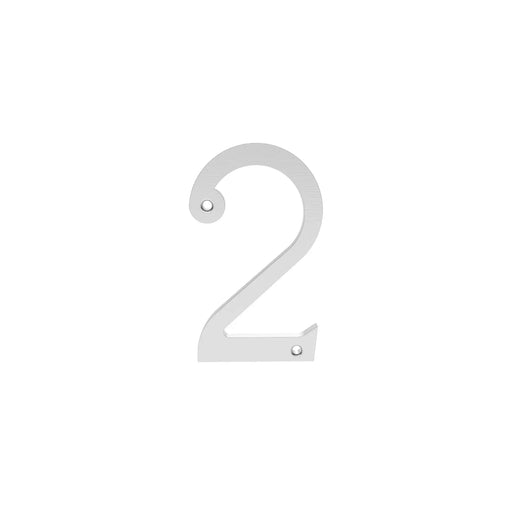 Numeral Face Fix (No.2) - Satin Chrome 76MM