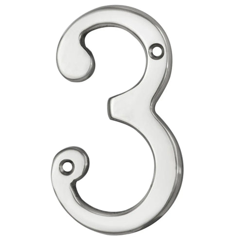 Numeral Face Fix (No.3) - Polished Chrome 76MM