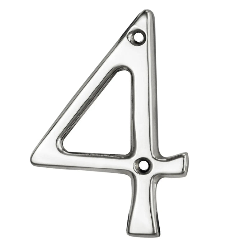 Numeral Face Fix (No.4) - Polished Chrome 76MM