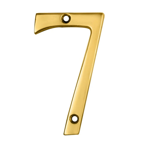 Numeral Face Fix (No.7) - Polished Brass 76MM